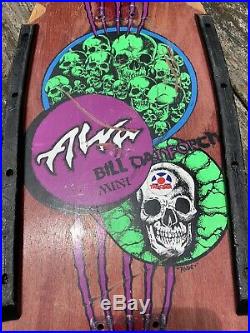 Vintage ALVA Bill Danforth Mini Skateboard Deck Original Red