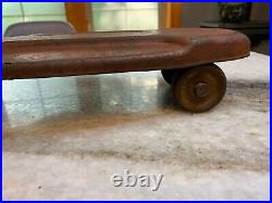Vintage Antique EARLY Metal Skateboard withMetal Wheels ROCKET Sidewalk Surf Board