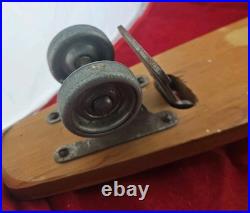 Vintage Antique Wood Wooden Skateboard Metal Wheels ROAD SURDER FLYING ACE UFO