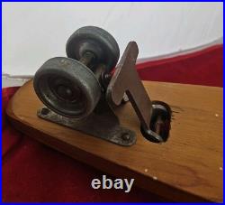 Vintage Antique Wood Wooden Skateboard Metal Wheels ROAD SURDER FLYING ACE UFO