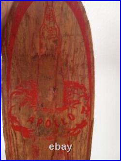 Vintage Apollo Rocket Skateship Sidewalk Surfboard Wooden Skateboard Metal Wheel