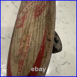 Vintage Apollo Rocket Skateship Sidewalk Surfboard Wooden Skateboard Metal Wheel