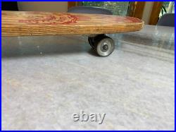 Vintage Apollo Rocket Skateship Wood Wooden Skateboard Skate Board Metal Wheels