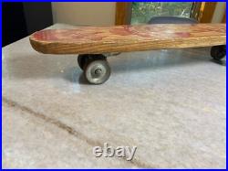 Vintage Apollo Rocket Skateship Wood Wooden Skateboard Skate Board Metal Wheels