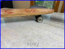 Vintage Apollo Rocket Skateship Wood Wooden Skateboard Skate Board Metal Wheels