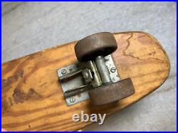 Vintage Apollo Rocket Skateship Wood Wooden Skateboard Skate Board Metal Wheels