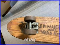 Vintage Apollo Rocket Skateship Wood Wooden Skateboard Skate Board Metal Wheels