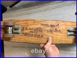 Vintage Apollo Rocket Skateship Wood Wooden Skateboard Skate Board Metal Wheels