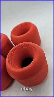 Vintage BDS Bulldog Skates DOUBLE CONICAL Orange Skateboard Wheels Rare