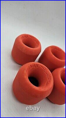 Vintage BDS Bulldog Skates DOUBLE CONICAL Orange Skateboard Wheels Rare