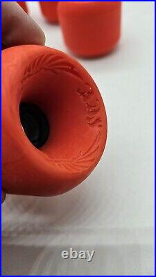 Vintage BDS Bulldog Skates DOUBLE CONICAL Orange Skateboard Wheels Rare
