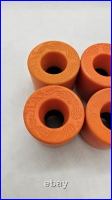 Vintage BDS Skateboard Wheels Dragon Orange New RARE Set Bulldog Skates