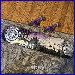 Vintage Bam Margera Element Skateboard Castle Bats OG Trucks Used