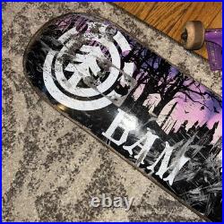 Vintage Bam Margera Element Skateboard Castle Bats OG Trucks Used