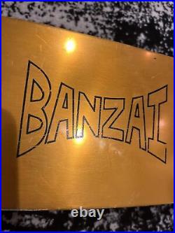 Vintage Banzai Aluminum Skateboard GOLD 70's Rare GUC EXCELLENT WHEELS