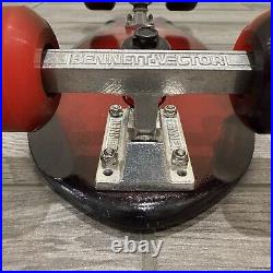 Vintage Bennett Vector and Tracker Race Track Trucks on 20 Skateboard