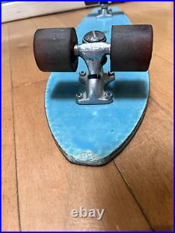 Vintage Blue 1970's Fiberglass Skateboard Fiber-Flexi Dyno GROOVY