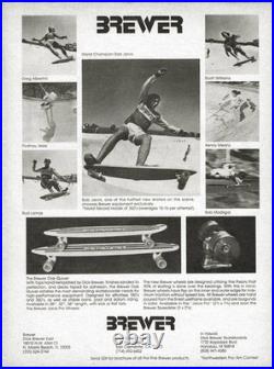 Vintage Brewer 28 Skateboard Yandall Bowl Roll ACS Trucks 1977 Skateboard