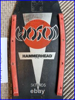 Vintage Christian Hosoi Hammerhead black 1980's Used Skateboard Deck Rare