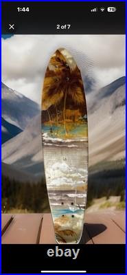 Vintage D&L Products Trickray Tropical MOTO BOARD Skateboard Deck Fiberglass