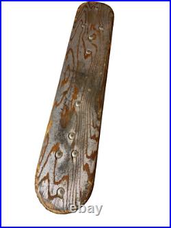 Vintage EARLY 1950s Sidewalk Surfboard Surf Board Wooden Skateboard Metal Wheels