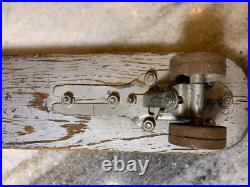 Vintage EARLY 1950s Sidewalk Surfboard Surf Board Wooden Skateboard Metal Wheels