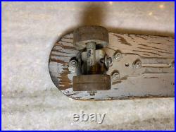 Vintage EARLY 1950s Sidewalk Surfboard Surf Board Wooden Skateboard Metal Wheels