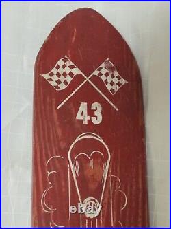 Vintage Fli-Back Skate Racer #43 Skateboard Steel Wheels Mfg. In High Point N. C
