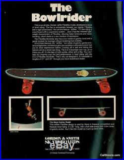 Vintage G&S FIBREFLEX Bowlrider Model Skateboard Deck Gordon & Smith fiberflex