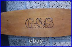 Vintage G&S Gordon and Smith Skateboard Deck Square Tail Natural Wood 28 OG