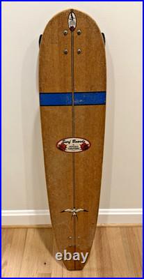 Vintage HAWAIIAN PRO DESIGNS by Donald Takayama Skateboard Longboard Bamboo USA
