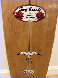 Vintage HAWAIIAN PRO DESIGNS by Donald Takayama Skateboard Longboard Bamboo USA