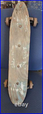 Vintage HUMCO Wooden Skateboard with Metal Wheels 24