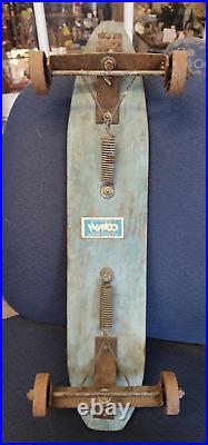 Vintage HUMCO Wooden Skateboard with Metal Wheels 24