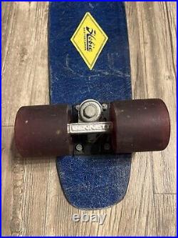 Vintage Hobie Competition Skateboard, Blue Fiberglass, Red Wheels, All Original