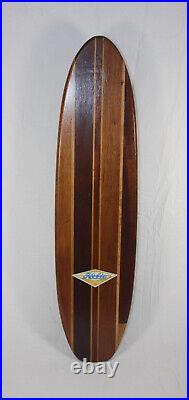 Vintage Hobie Super Surfer Skateboard 9 Stringer Multi Wood Sidewalk Surfboard