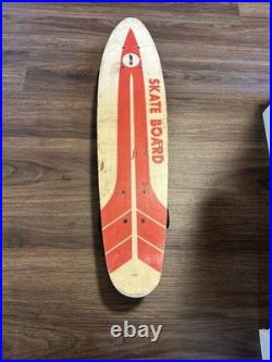 Vintage Justen 70's Fiberglass Retro Skateboard Red & White