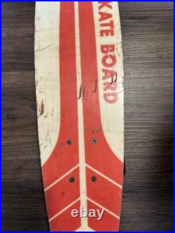 Vintage Justen 70's Fiberglass Retro Skateboard Red & White