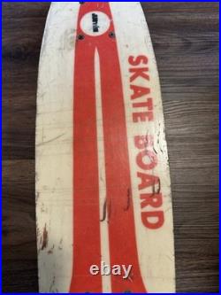 Vintage Justen 70's Fiberglass Retro Skateboard Red & White