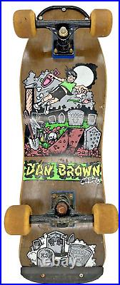 Vintage Kryptonics Dan Booger Brown Model Skateboard Graveyard Art Work RARE