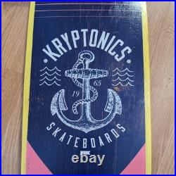 Vintage Kryptonics Skateboard Deck withTrucks and Wheels Retro 1965 Neon Anchor OS