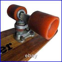 Vintage Land Jammer Wood Skateboard ACS-500 Trucks Orange Wheels RARE