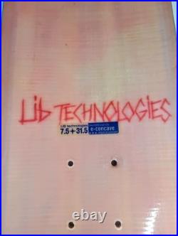 Vintage Lib Tech Skateboard Deck 7.5 x 31.5 E Concave Perma Pop 2000s Y2K WaR