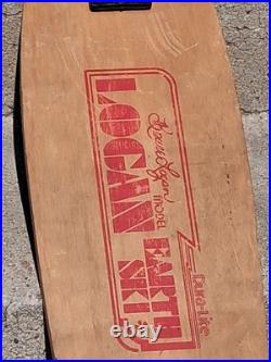 Vintage Logan Earth Ski Skateboard Deck With 2 Wheels