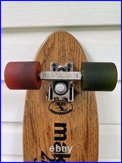 Vintage Makaha Professional 25 Magnum Wood Skateboard Longboard Oak Trucks USA
