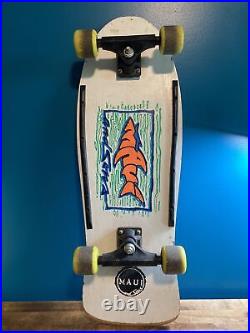 Vintage Maui and Sons 1980s Skateboard. Old School Fish Shape Board