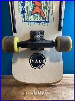 Vintage Maui and Sons 1980s Skateboard. Old School Fish Shape Board