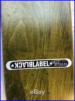 Vintage Mid 90s Skateboard Screenprinted Black Label Skip Pronier /Lucero