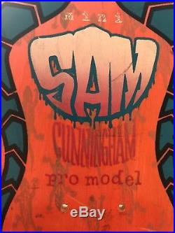 Vintage Mini Sam Cunningham Pro Model Block Head Skateboard OG vtg