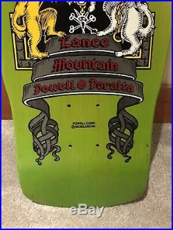 Vintage NOS Lance Mountain Crest Skateboard Deck Rare Lime Green Powell Peralta